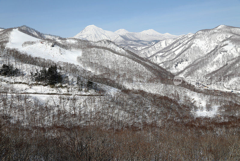 日本北海道的冬季景观