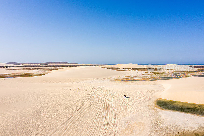 高角度的沙丘在Jericoacoara，塞阿拉，巴西