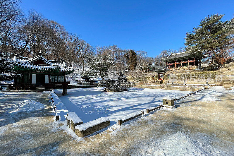 韩国的冬季景观