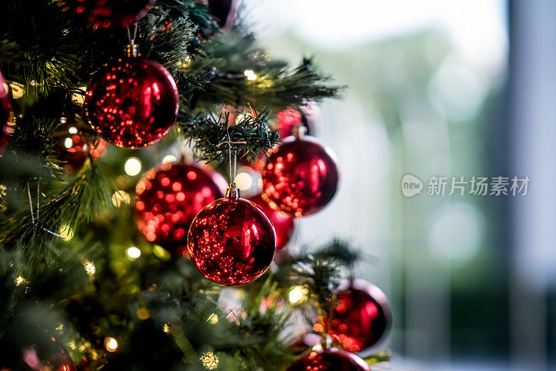 美丽装饰的圣诞树