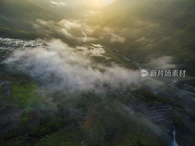 中国桂林龙胜的龙脊梯田