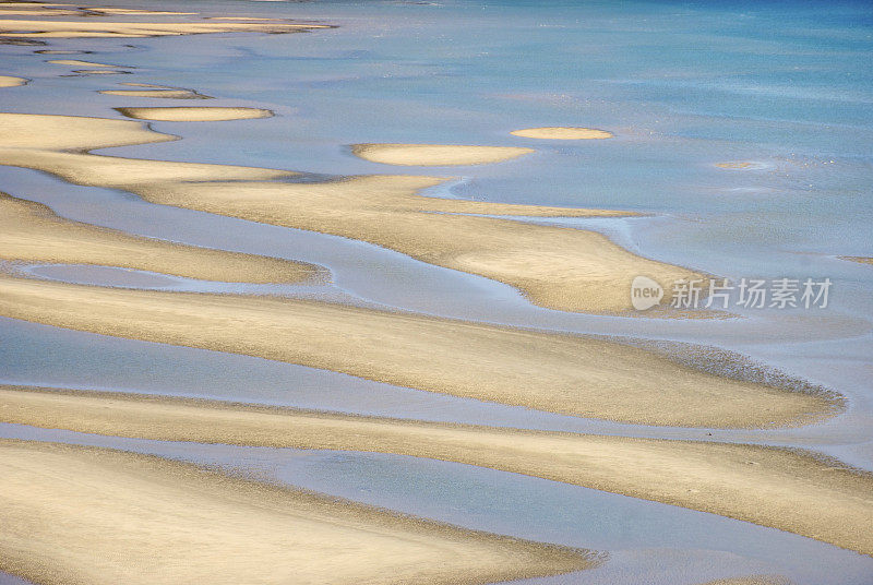 自然背景-沙与海，waiui河口，新西兰