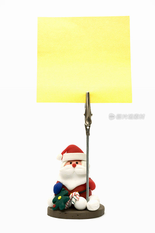 圣诞老人用不干胶纸条提醒