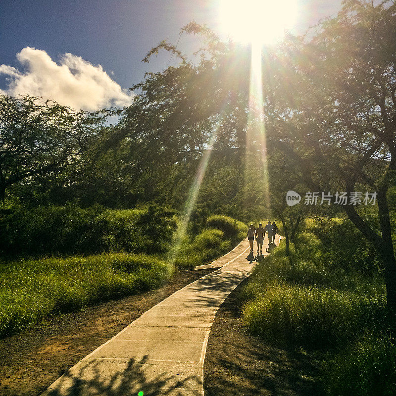 美国檀香山钻石头火山口徒步旅行路线