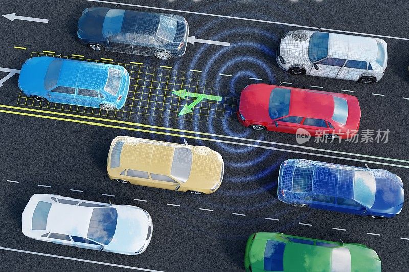 自动驾驶汽车正在利用传感器和人工智能分析道路上的交通状况。