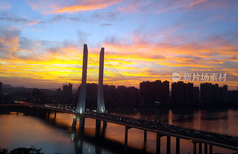 惠州日落和胜大桥