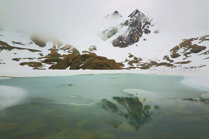 冰川和冰湖，安第斯山脉景观，乌斯怀亚-火地岛，阿根廷