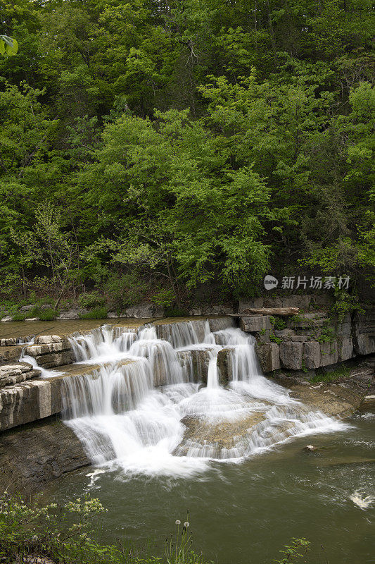 Taughannock瀑布州立公园的瀑布