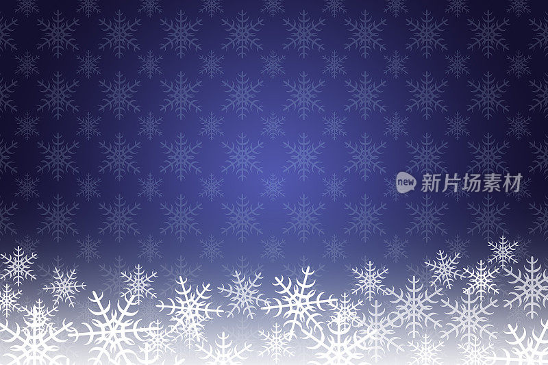 蓝色的圣诞和新年背景与雪花和复制空间