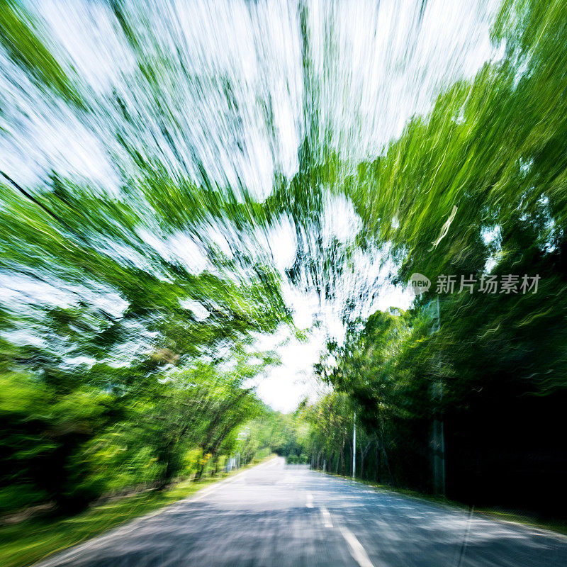 森林道路行驶，模糊运动