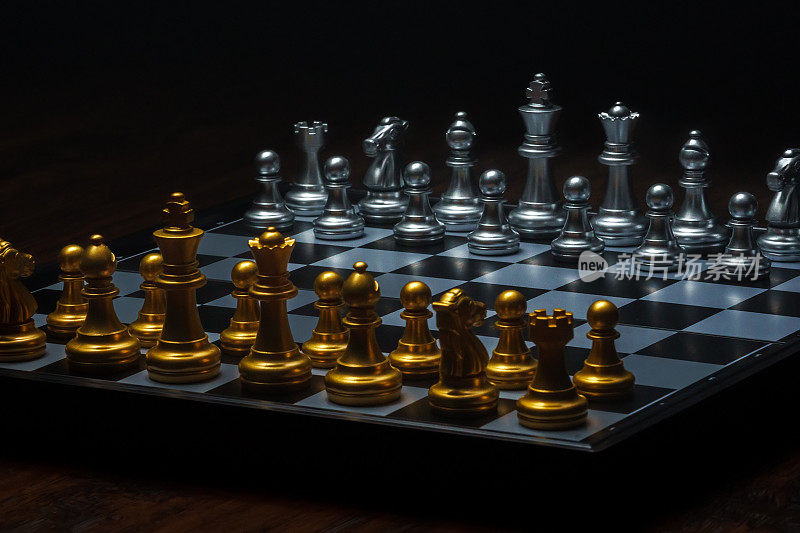 国际象棋棋盘游戏。业务策略的概念。