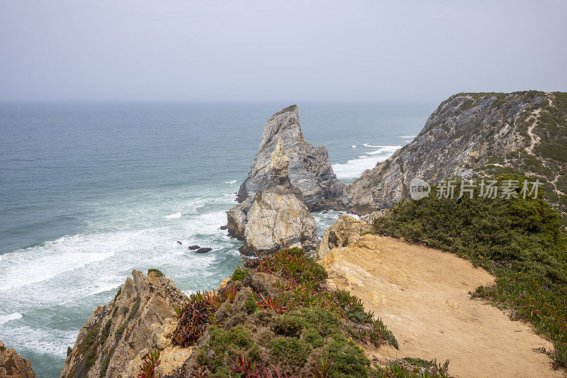 海岸景观，悬崖和大海