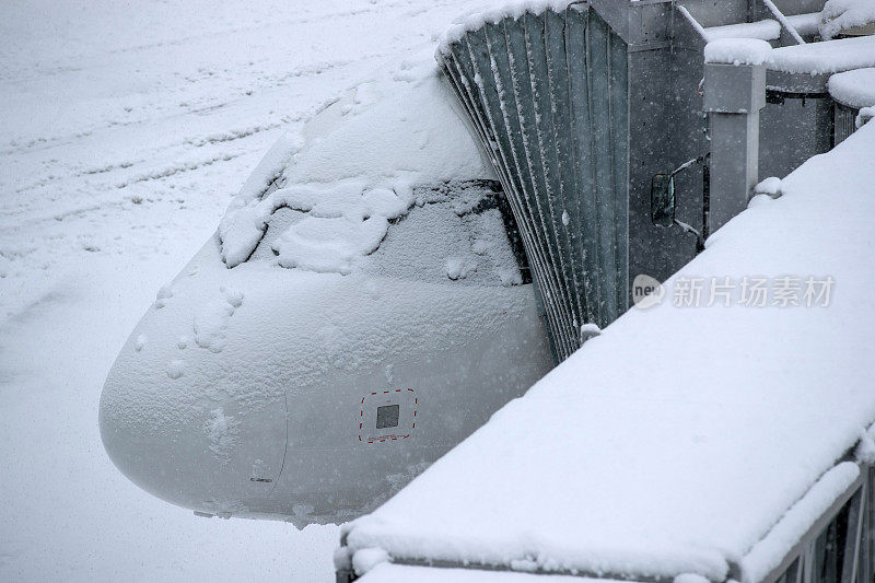 飞机被雪覆盖