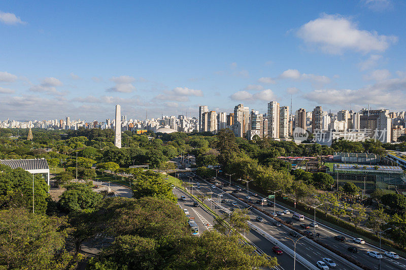Ibirapuera公园Cityscape，圣保罗