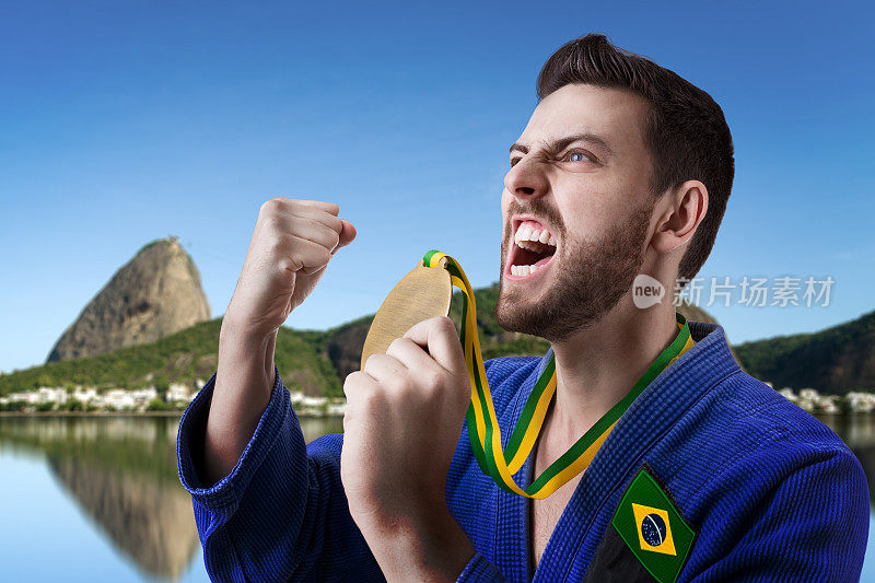 巴西柔道选手在里约热内卢，巴西