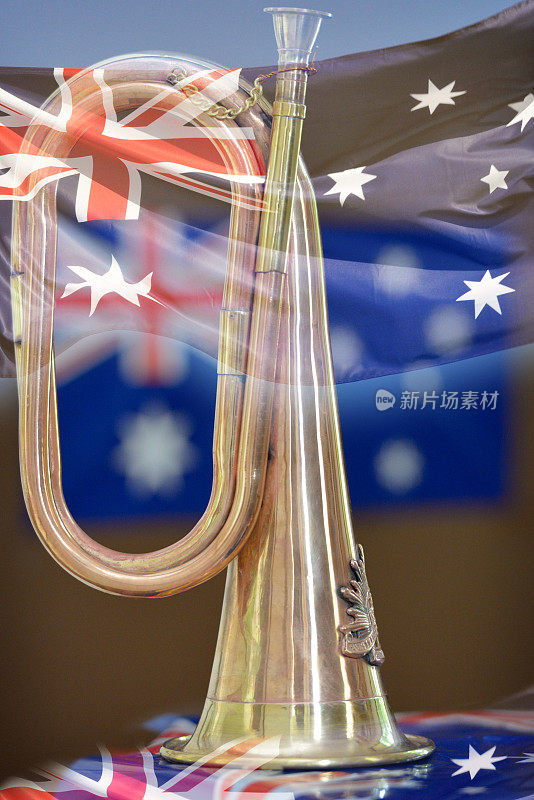 澳纽军团日军号和澳大利亚国旗的蒙太奇