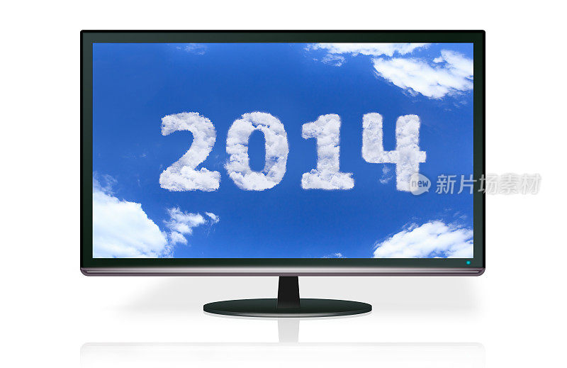 2014年新年在液晶显示屏上