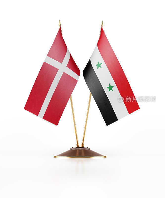 丹麦和叙利亚的微型国旗