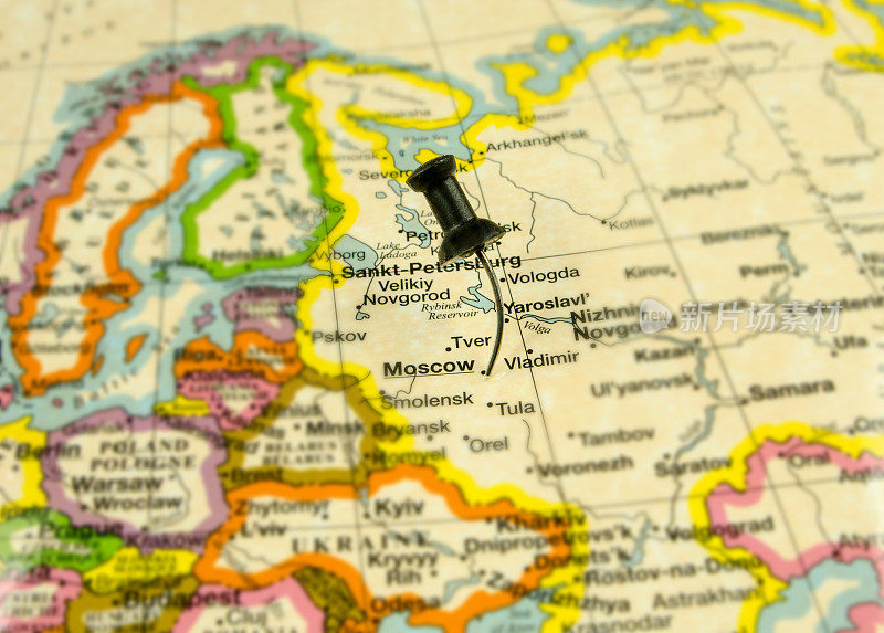 地图上的莫斯科