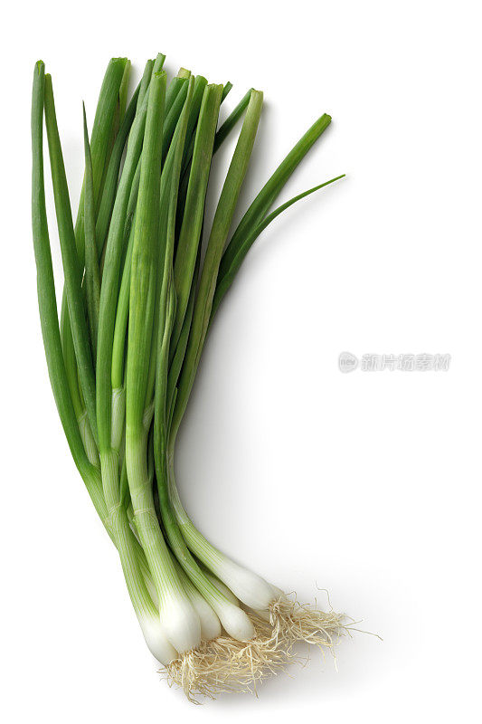 蔬菜:白色背景上孤立的大葱