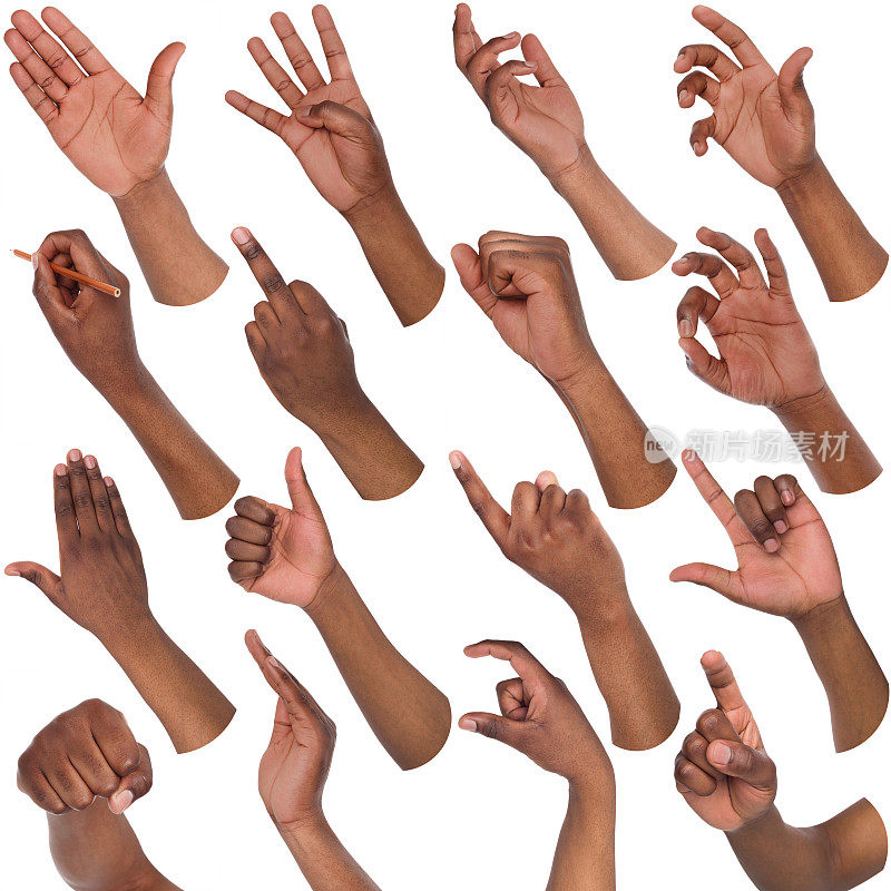 一组黑人男性的手显示符号
