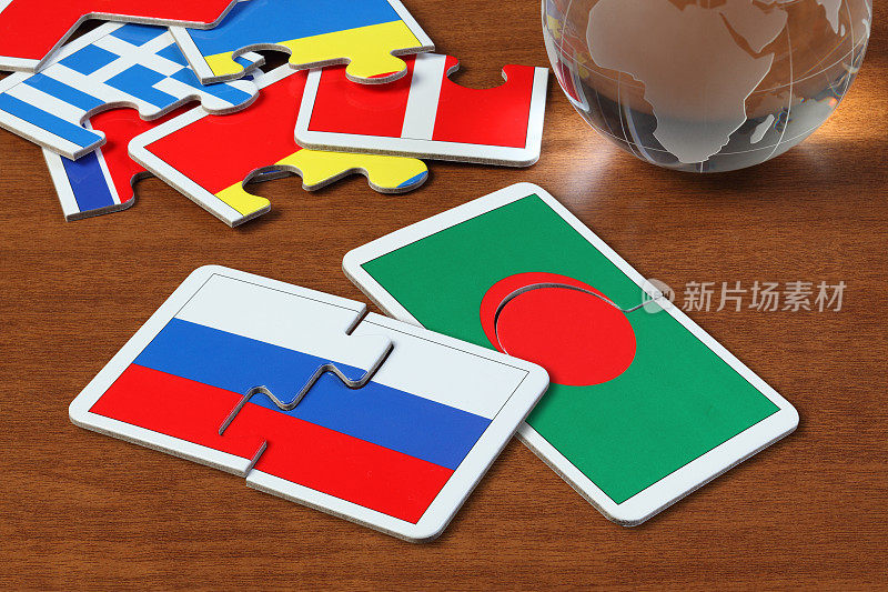 俄罗斯和孟加拉国国旗拼图