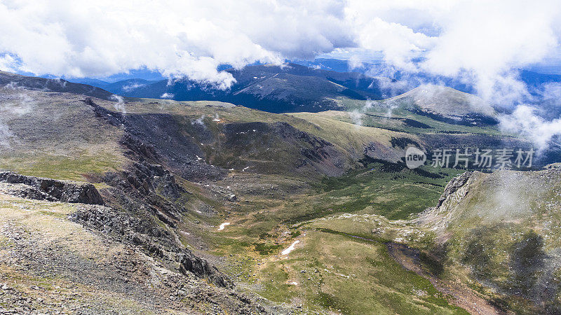 从科罗拉多埃文斯山鸟瞰风景