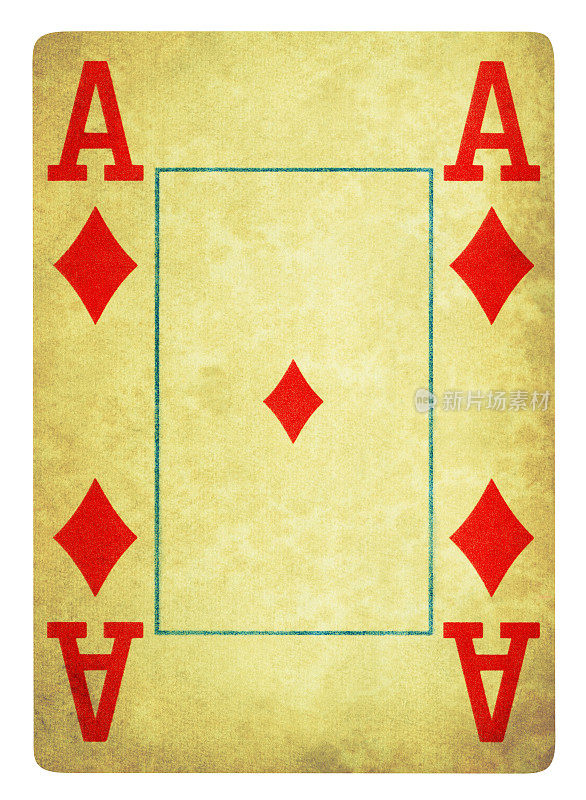 钻石Ace古董扑克牌-孤立