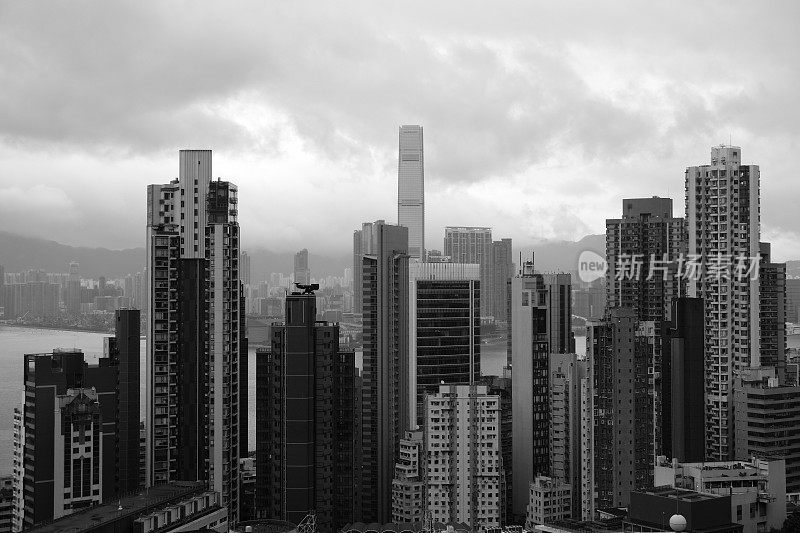 香港暴风雨城市景观