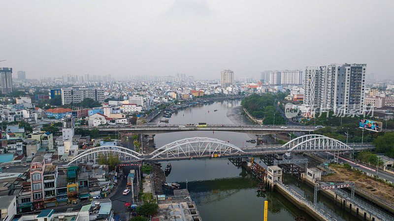 鸟瞰胡志明市，越南。