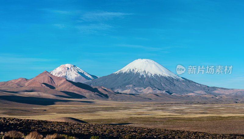 智利劳卡国家公园的帕里纳科塔火山