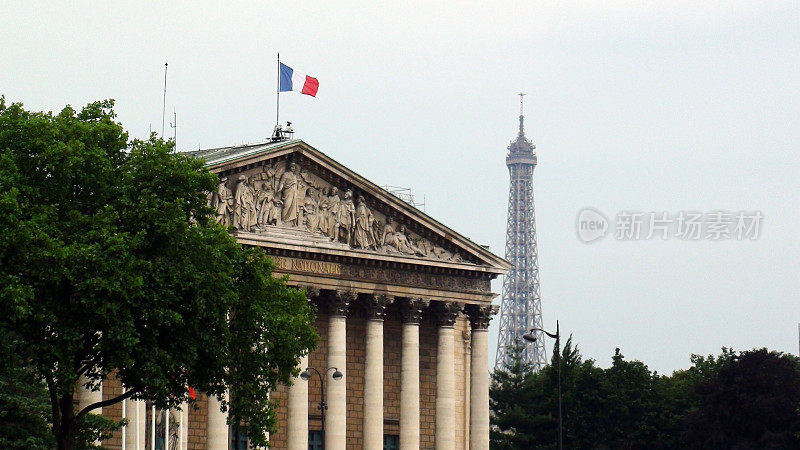 法国国会大厦和埃菲尔铁塔