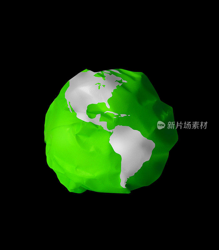 皱纸绿色地球