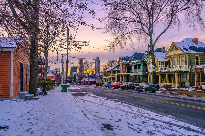 亚特兰大市区雪景