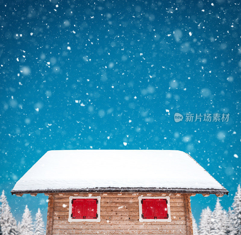 下雪天的木屋