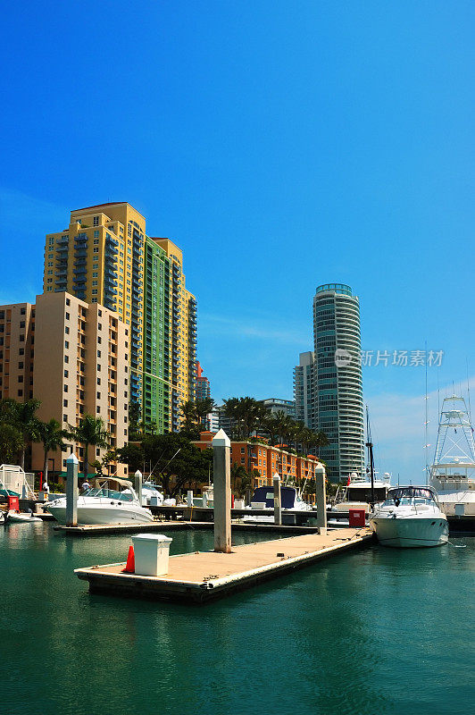 迈阿密海滩码头和船只