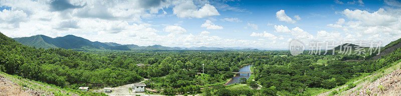全景照片，湄旷坝视点。泰国北部。