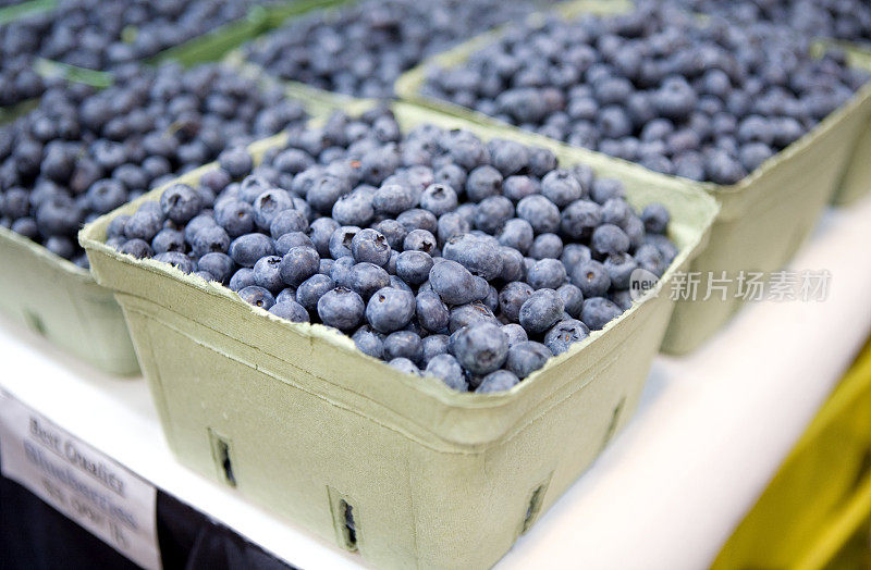 市场上的新鲜蓝莓