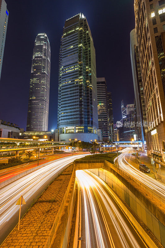 香港中部的摩天大楼和天际线