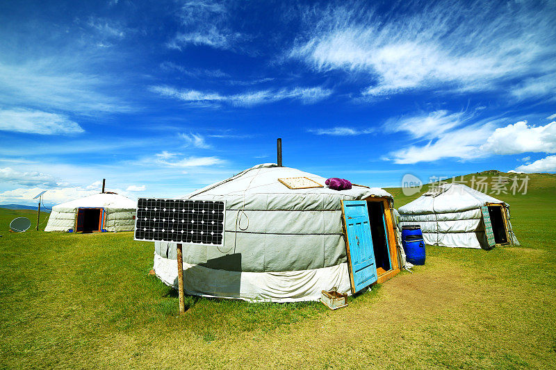 蒙古蒙古包使用太阳能