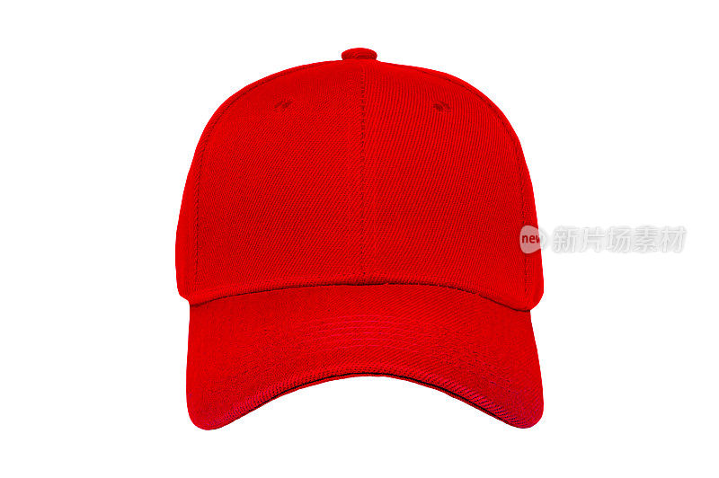 棒球帽颜色红色的正面视图的特写