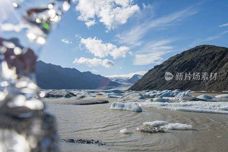 冰岛的冰川湖