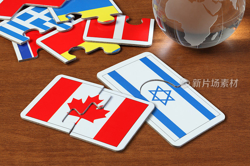 加拿大和以色列国旗拼图