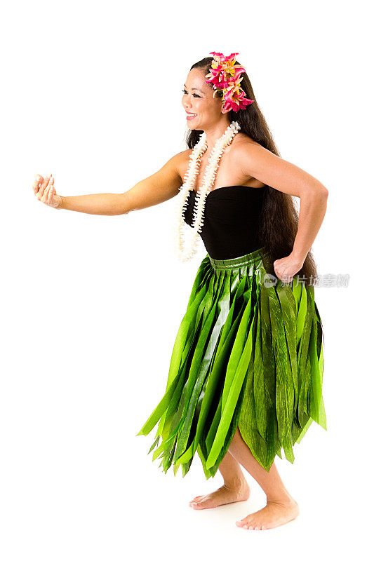 夏威夷草裙舞在白色背景孤立