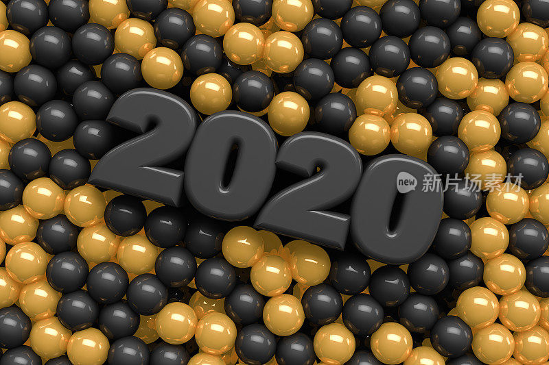 2020球，新年和圣诞节的概念