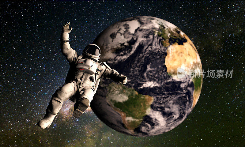 宇航员坠入地球