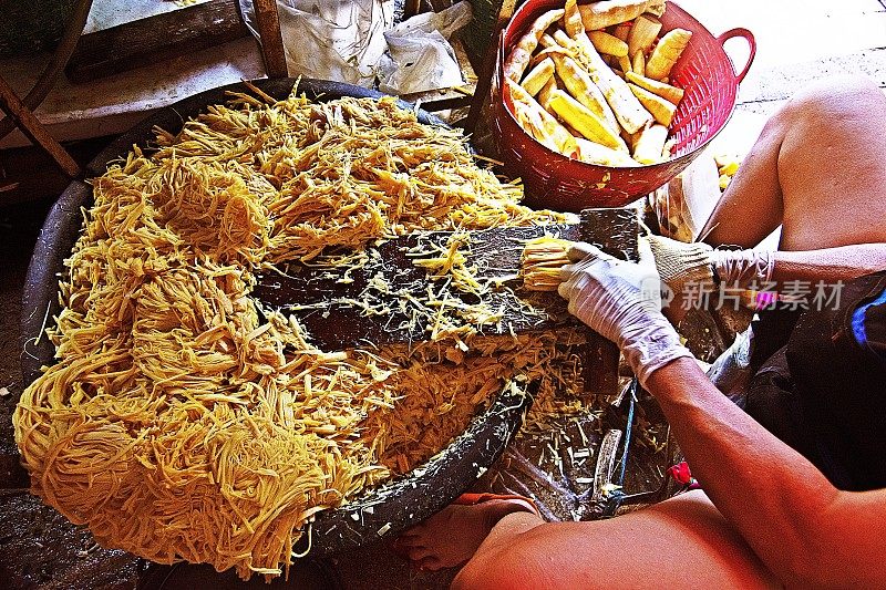 手工竹丝-曼谷新鲜市场。