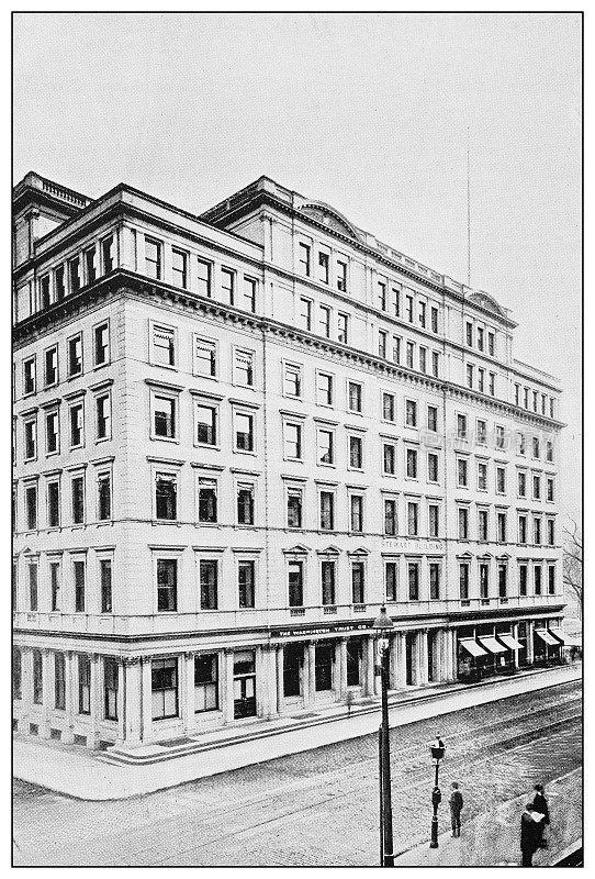 纽约的古董黑白照片:华盛顿信托公司