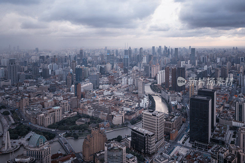 全景上海空中照片中国