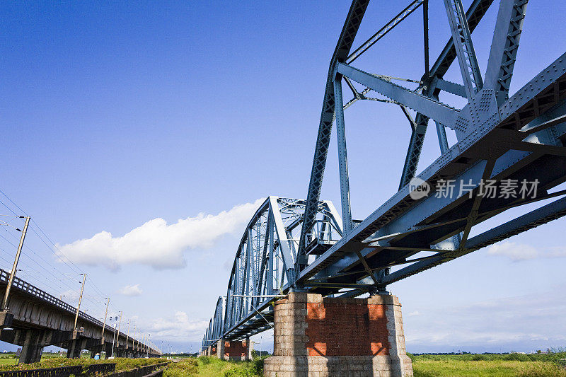 台湾高雄跨高平河的老铁路桥。